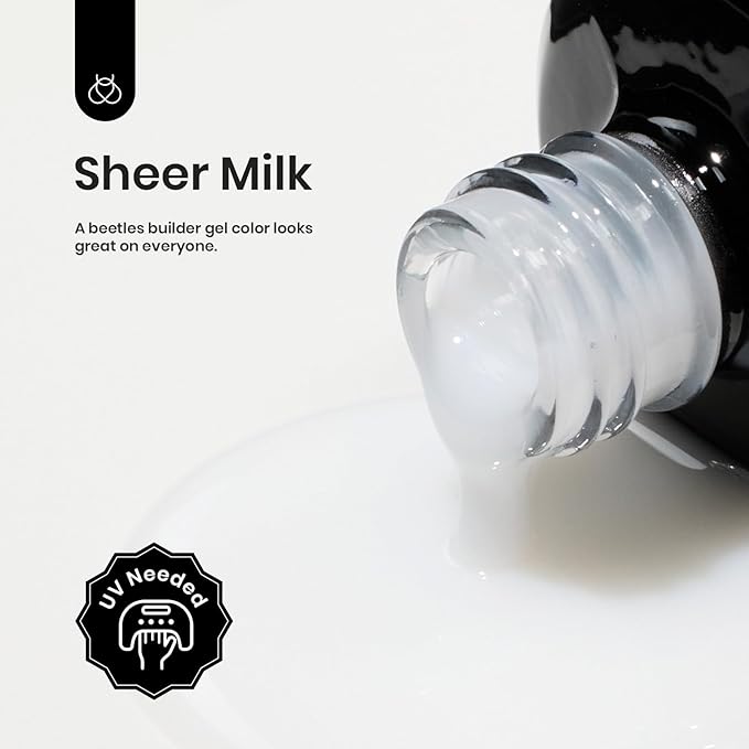 Beetles Builder Gel for Nails -15ml 7 in 1 Milky White Nail Strengthener Gel for Building Apex & Nails Extension DIY Salon Nail Art Design Beauty Gift Sets for Mom Women-BrightBean Baby