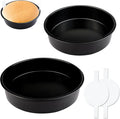 Round Cake Pans Set of 2, Non-stick Baking Cake Pan with 100 Pieces Parchment Paper, Dishwasher Safe Cake Baking Pans (8+9 Inch)
