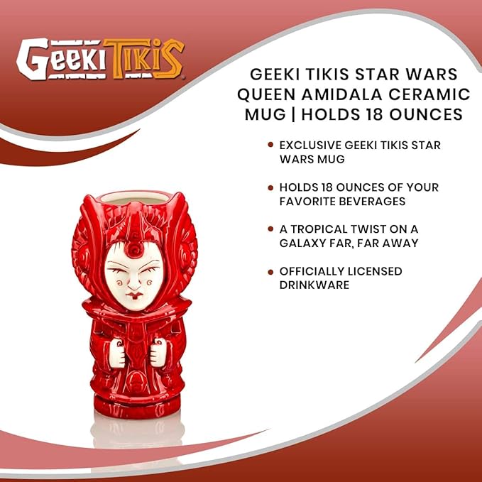 STAR WARS Geeki Tikis Queen Amidala Padme Ceramic Mug | Tiki Mug | 18 Ounces