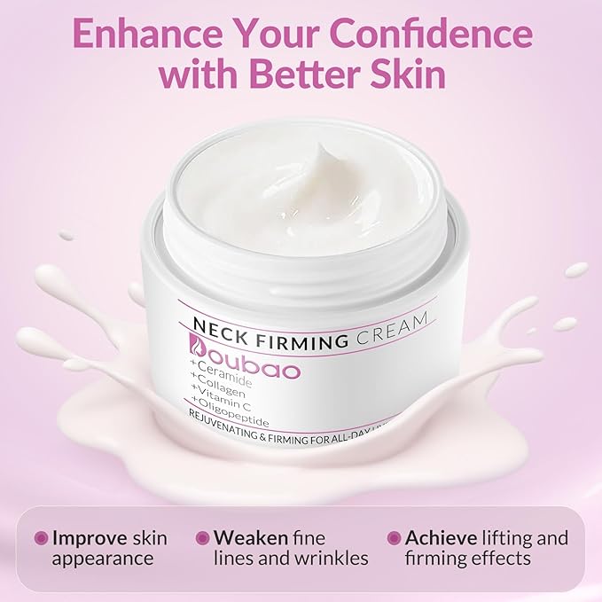 Neck Firming Creams for Tightening and Firming, Moisturizer Face Cream with Collagen, Hyaluronic Acid, Day & Night Anti-Aging Skin Tightening Cream Neck, Décolleté & Face – 1.7Fl Oz-BrightBean Baby
