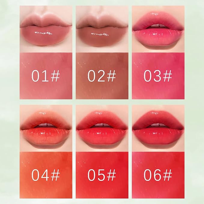 Miniling 6-Color Korean Lip Tint Set - Watery, Velvet Matte Lipsticks for Lips and Cheeks - Long-Lasting, Non-Stick, Shimmery-BrightBean Baby