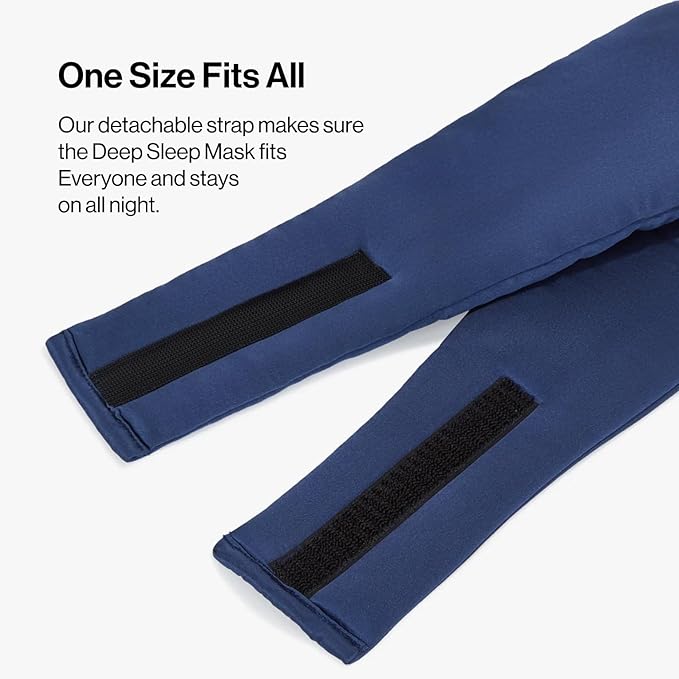 Dore & Rose Deep Sleep Mask Light Blocking, 23 Momme Mulberry Silk Eye Mask, Ultra Soft, Adjustable - Travel Sleeping Mask for Men & Women - Dark Blue-BrightBean Baby