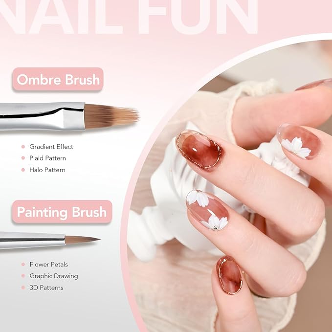 GAOY 6 Pcs Nail Art Brushes, Nail Design Tools for Nail Detail Painting, French Liner and Dotting Pens for Nail DIY-BrightBean Baby