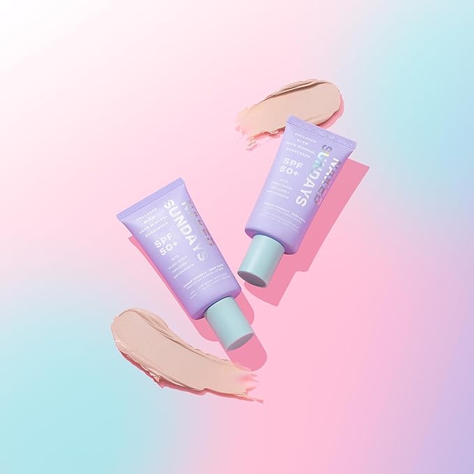 Naked Sundays SPF 50 Mineral Facial Sunscreen, Hydrating SPF with Zinc Oxide, Primer & Sheer Tint for Healthy Glow - 2 pack-BrightBean Baby