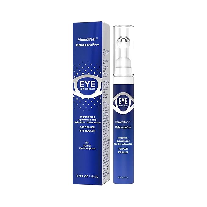 5% Caffeine Eye Serum and Under Eye Roller Cream with 360° Massage Ball for Dark Circles and Puffiness | Under Eye Bags Reduce Wrinkles & Fine Lines | Suitable for All Skin Types | Aloe Scented-BrightBean Baby