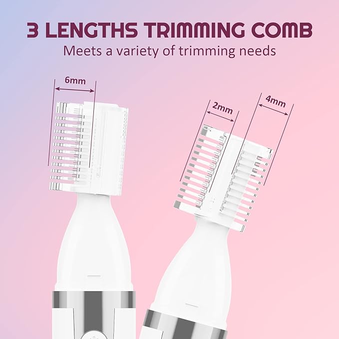Eyebrow Trimmer Electric Eyebrow Razor, Rechargeable Facial Hair Shaver Painless Detail Trimmer with Rinseable Blade for Face Beard Neck (White)-BrightBean Baby