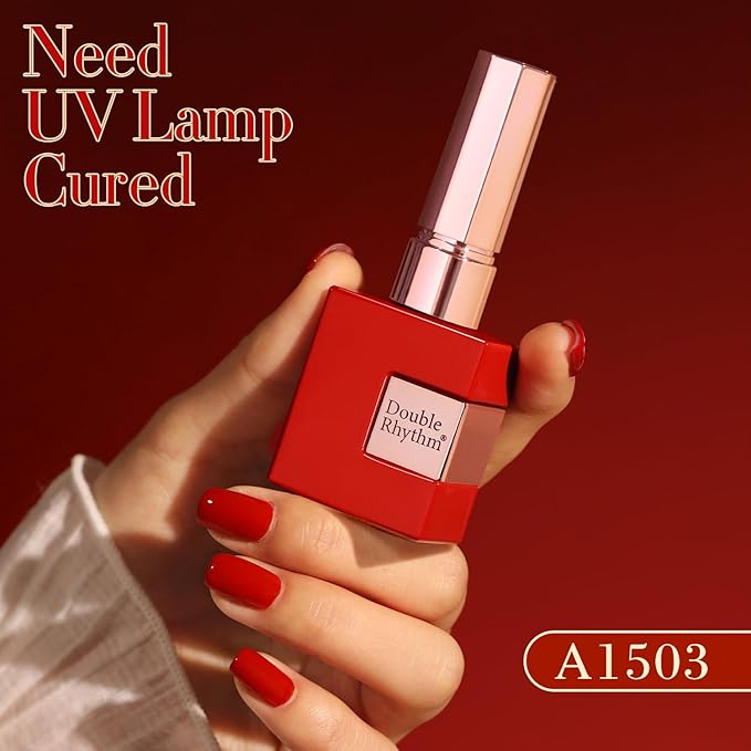 Double Rhythm 6 Pcs 15 ML Gel Polish Set Same Color Same Bottle Soak Off Gel Polish Kit Nail Art Manicure Salon DIY at Home for Women (Glitter Burgundy Dark Cherry Red Maroon-T6-7)-BrightBean Baby