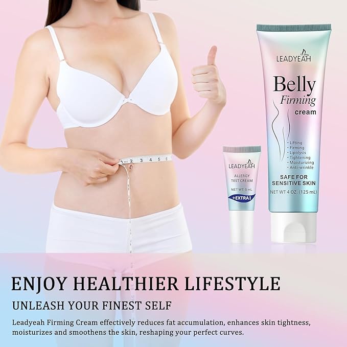 B Flat Belly Firming Cream - Moisturizing, Lifting, Firming for Stomach, Thighs and Butt, Body Lotion gift for Women and Men, 125 ML +5 ML-BrightBean Baby
