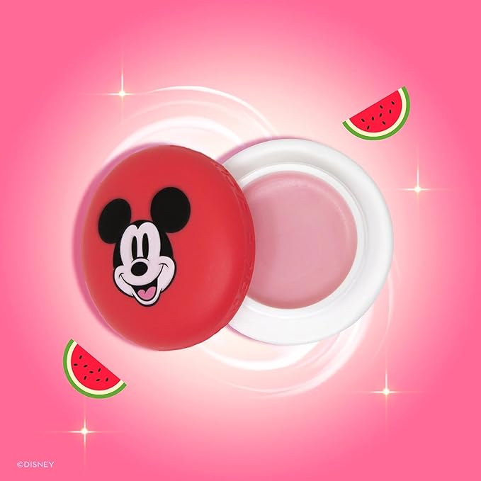 The Crème Shop x Disney Macaron Lip Balm Mickey Mouse Red Watermelon Taffy Korean Scented Pocket Portable Vitamin E Shea Butter-BrightBean Baby