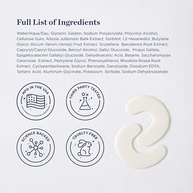 Ultra Firm Lifting Eye Mask- Visibly Lift, Tighten, Contour Eye Area for Wrinkles, Dark Circles- Skin Smoothing & Brightening- Visibly Reduce Signs of Aging w/Rhodiola Rosea Extract-BrightBean Baby