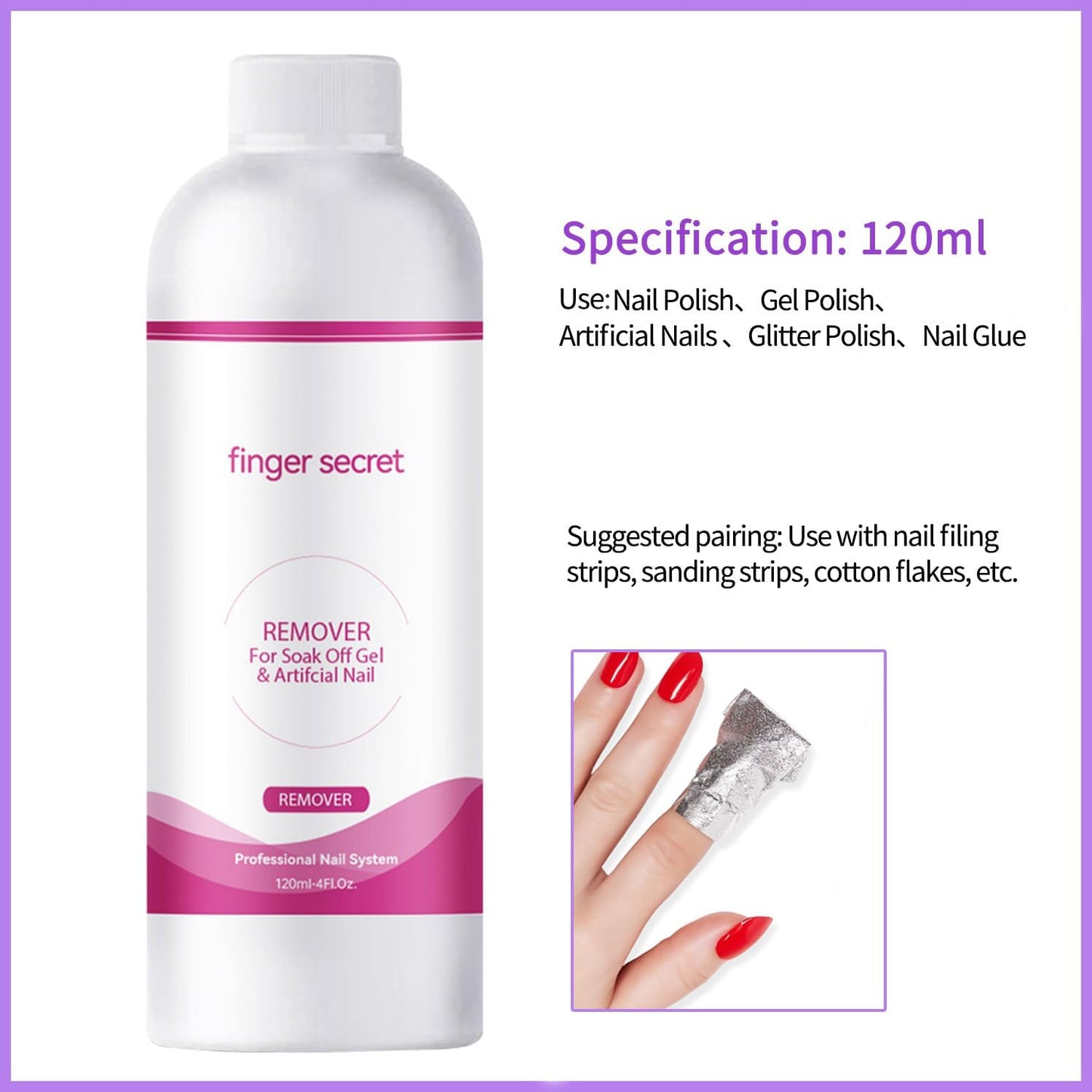 Nail Polish Remover Kit Nail Polish Remover & Slip Solution Polish Remover for Nails Slip Solution for Poly Gel Nails with Glass Cup Nail Cleaning pads-BrightBean Baby