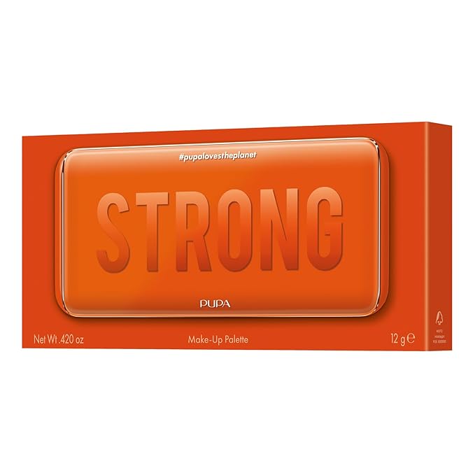 Pupa Milano Make-Up Palette M, 004 Orange, 0.42 oz - Eyeshadow Palette with Matte, Shimmer, Metallic Finishes - Highly Pigmented Eyeshadow, Blush Palette - 11 Blendable Eye Makeup Shades - Talc-Free-BrightBean Baby