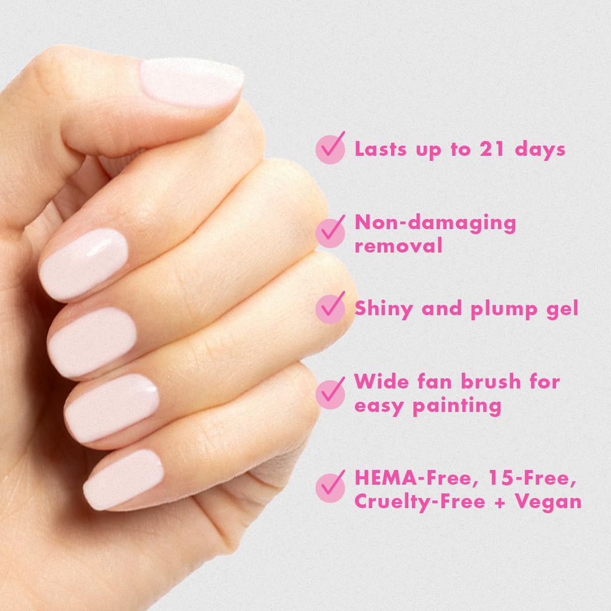 Olive & June Gel Polish | UV LED Nail Lamp Needed | Long Lasting Formula | Up to 21 Days of Wear | Damage-Free Removal | Salon-Quality Manicure at Home | Icing is the Best Part | White Sheer-BrightBean Baby