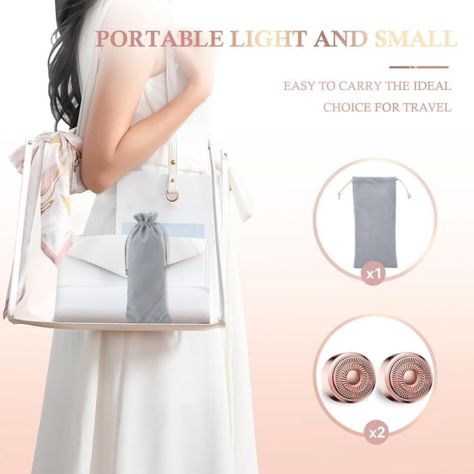 Facial Hair Removal for Women, Portable Lady Shaver, Rechargeable Painless Hair Remover for Face, Upper Lips, Chin, Peach Fuzz-BrightBean Baby