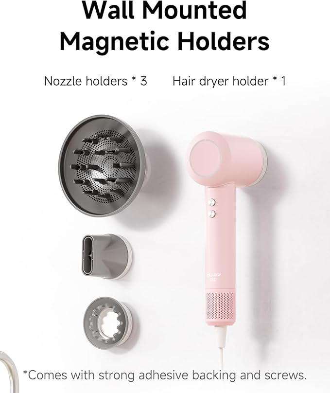 PLUZZ Ionic Hair Dryer with Diffuser, Professional High-Speed Blow Dryer for Women & Men, 110,000 RPM Brushless Motor Fast Drying & Low Noise, Thermo-Control, Lightweight & Compact for Home and Travel-BrightBean Baby