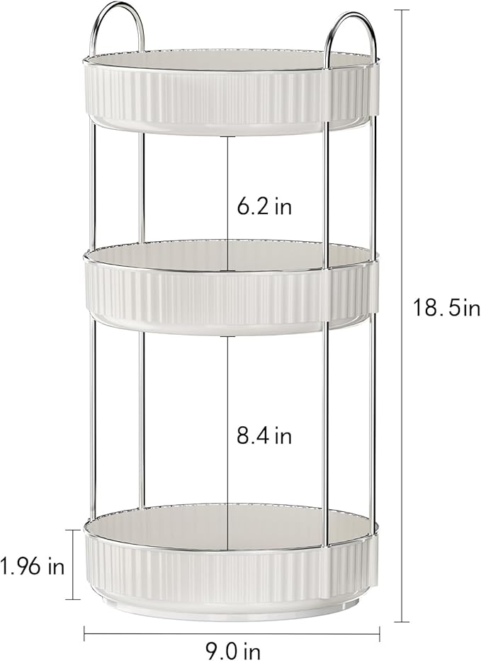 Rotating Makeup Organizer for Vanity,3 Tier High-Capacity Skincare Clear Make Up Storage Perfume Organizers Cosmetic Dresser Organizer Countertop 360 Spinning-BrightBean Baby