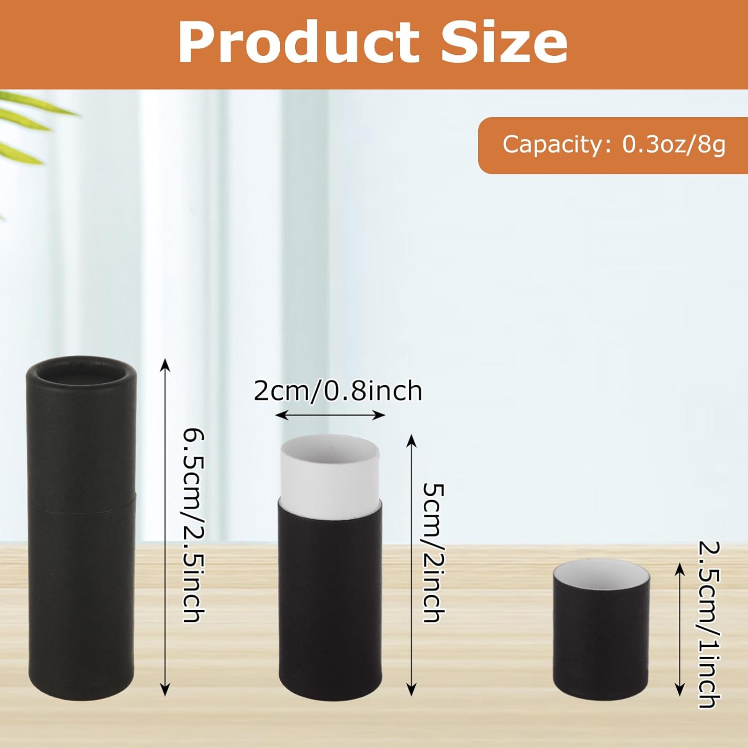 30PC 0.3oz Kraft Paperboard Lip Balm Containers Cardboard Lip Balm Tubes with Lids Refillable Chapstick Tubes Empty Push-Up Style Perfume Lip Gloss Container for DIY Cosmetic Storage-BrightBean Baby