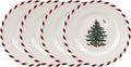 Spode Christmas Tree Canape Plates - Set of 4 | Peppermint Design, Holiday Appetizer Plate | Christmas Serving & Festive Dish | Seasonal Decorative Plate, Holiday Tableware