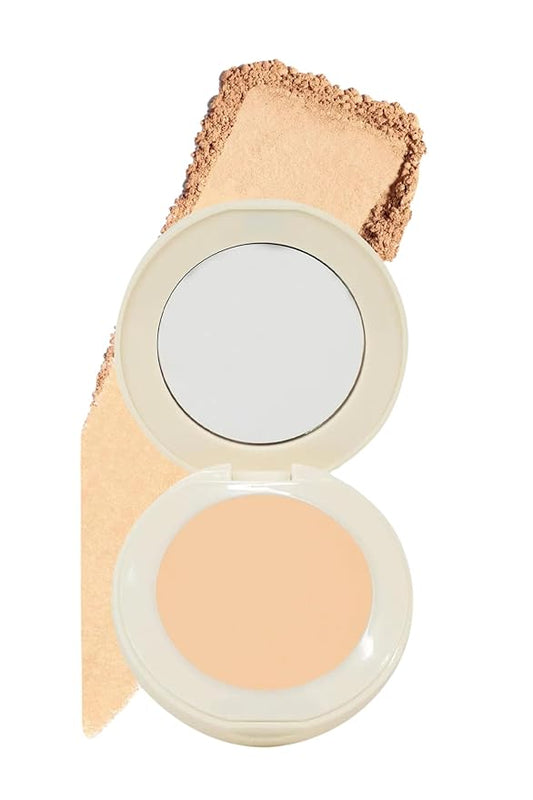 FARMASI Makeup BB All in One Powder, Lightweight, Long-Lasting Medium-Full Coverage with Flawless Finishing, will Look More Natural and Smooth Than Ever, 0.5 oz, Warm Medium-BrightBean Baby