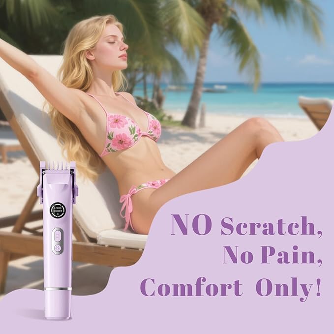4-in-1 Waterproof Bikini Hair & Body Hair Trimmer - Rechargeable Shaver - IP7-compact for Travel， Cordless Use-BrightBean Baby