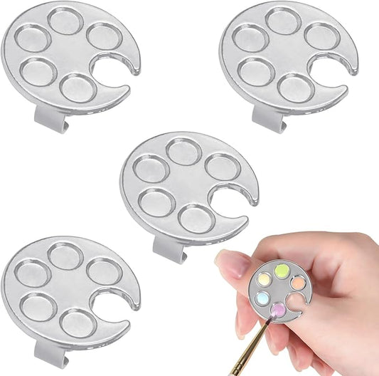 4 Pack Mini Nail Paint Art Palette Finger Rings Metal Manicure Palette Tools Makeup Palettes-BrightBean Baby