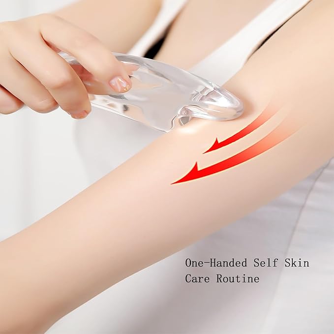 Gua Sha Facial Tools Transparent Natural Resin Face Massage Tool for Body Gua Sha Lymphatic Drainage Massager Fascia Blaster Cellulite Remove Skin Care, Relieve Muscle Tension and Jawline Sculpting-BrightBean Baby