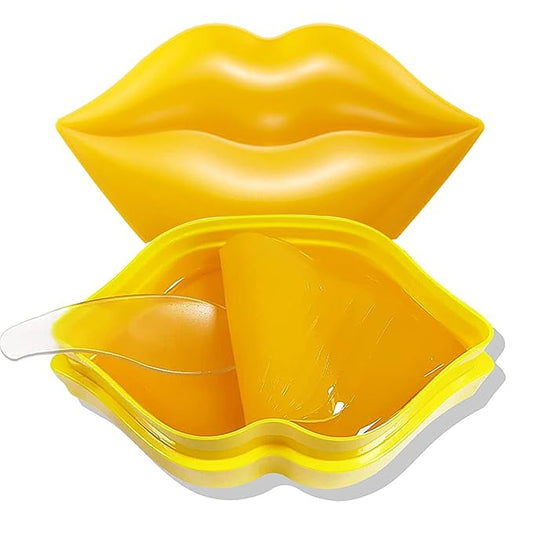 20Pcs Moisturizing Lip Mask, Restores Moisture Lip Care Mask for Dry Lips and Lip Lines Lips Overnight Lip Care, Gel Treatment Lip Masks Plumping Lips Mask (Yellow)-BrightBean Baby