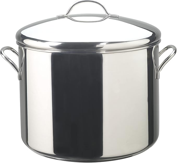 Farberware Classic Stainless Steel Stock Pot 16 Quart - Large Soup Pot with Lid