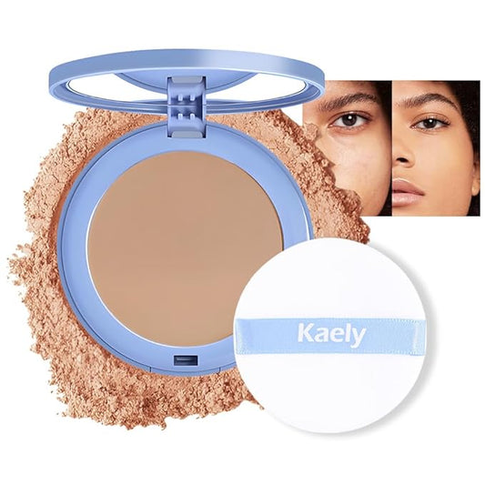 evpct Kaely Oil Control Pressed Face Powder, Get Smooth Flawless Fine Lines and Lightweight Finishing Foundation, Control Shine Long Lasting Waterproof Face Setting Powder Cosmetic, 10 Sand-BrightBean Baby