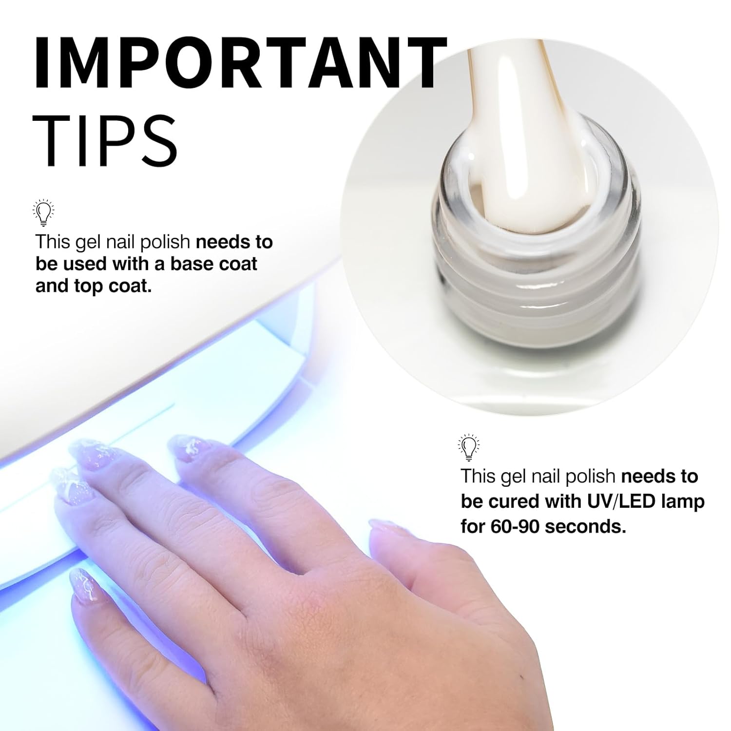 CANNI Milky White Jelly Gel Polish – 9ML Translucent Sheer Nude Soak-Off UV/LED Gel Nail Polish for DIY Manicure or Salon Use-BrightBean Baby