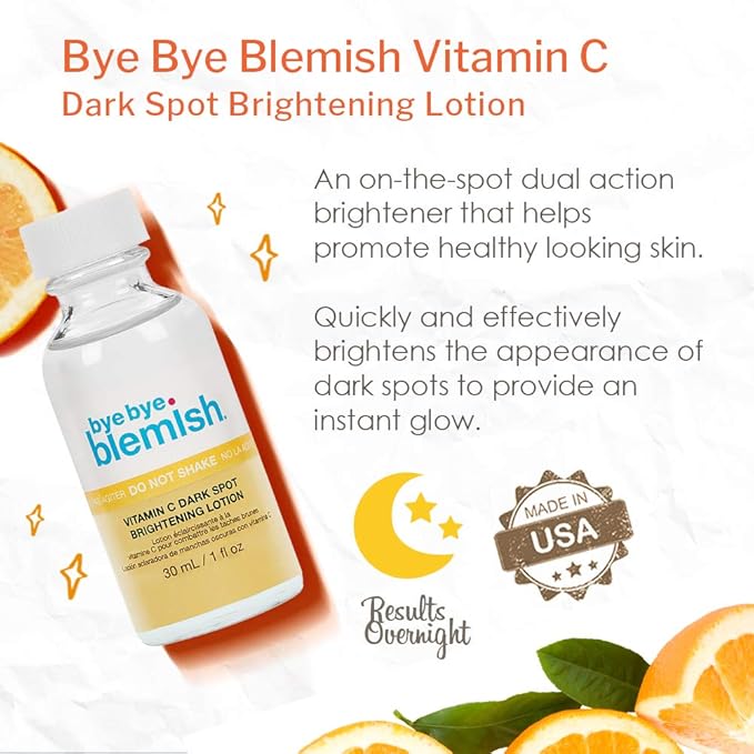 Bye Bye Blemish Dark Spot Lotion Vitamin C | Assists with Drying Blemishes And Brightening Skin | Fast Acting Solution | 1 Fl. Oz.-BrightBean Baby