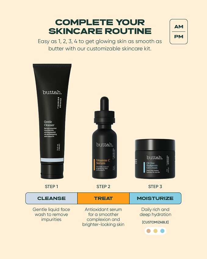 Buttah Skin by Dorion Renaud Oil-Free Hyaluronic Gel Cream 2oz - Daily Moisturizer - Hyaluronic Acid for Deep Hydration - AM & PM Moisturizer - Naturally Based Skin Care - Black-Owned Skincare-BrightBean Baby
