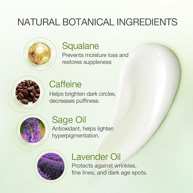 Aloderma Brightening Eye Cream with Organic Aloe Vera - Hydrating Daily Eye Cream for Dark Circles & Puffiness with Caffeine & Sage Oil - Day & Night Eye Cream for Puffy Eyes & Fine Lines, 25g/0.9oz-BrightBean Baby