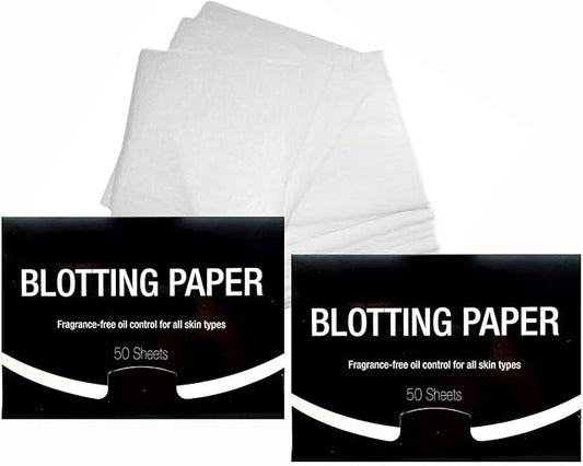 2 Pks FRAGRANCE-FREE Unscented Natural Abaca Blotting Paper - 100 Oil Blotting Sheets - Makeup Friendly UNISEX Oily Skin Shine Blotter Photography Zoom Meetings Travel Gym School - MADE IN TAIWAN-BrightBean Baby