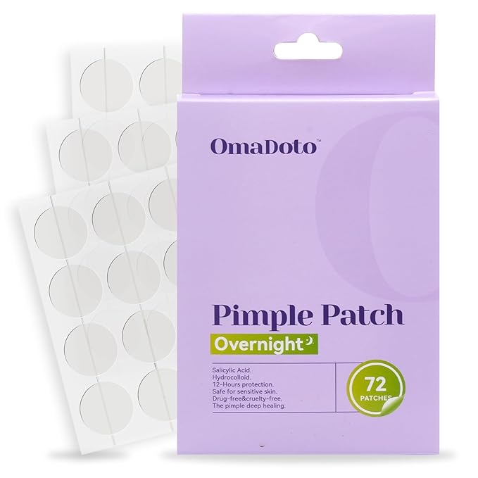 Overnight Pimple Patches for Face - Maximum Strength Hydrocolloid for Cystic Acne & Dark Spots (72 Count) - 10mm & 12mm Medicated Night Time Treatment-BrightBean Baby