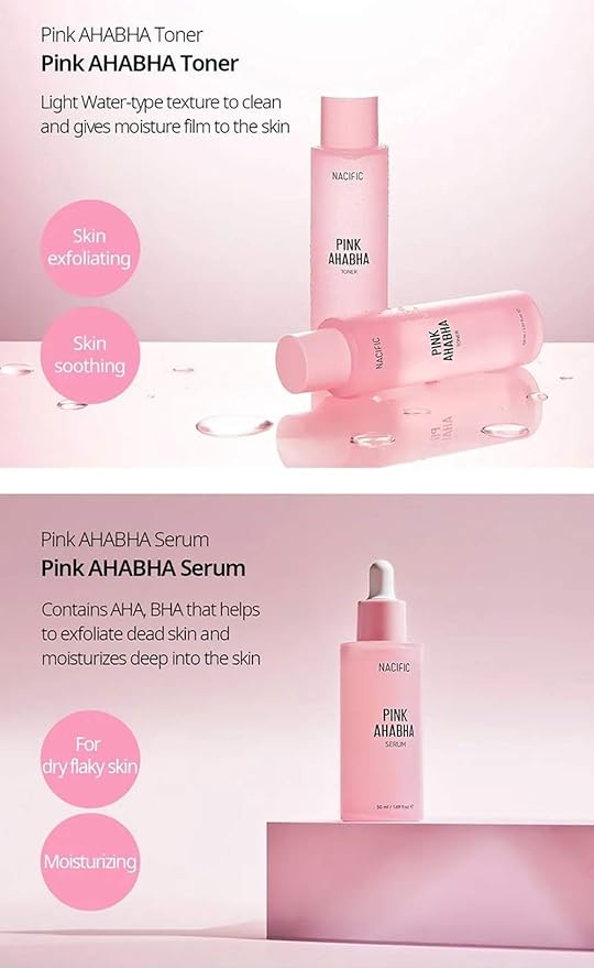 Nacific Pink AHA BHA Kit (Cleansing Foam, Toner, Serum, Cream) Travel Size Skin Care Set-BrightBean Baby