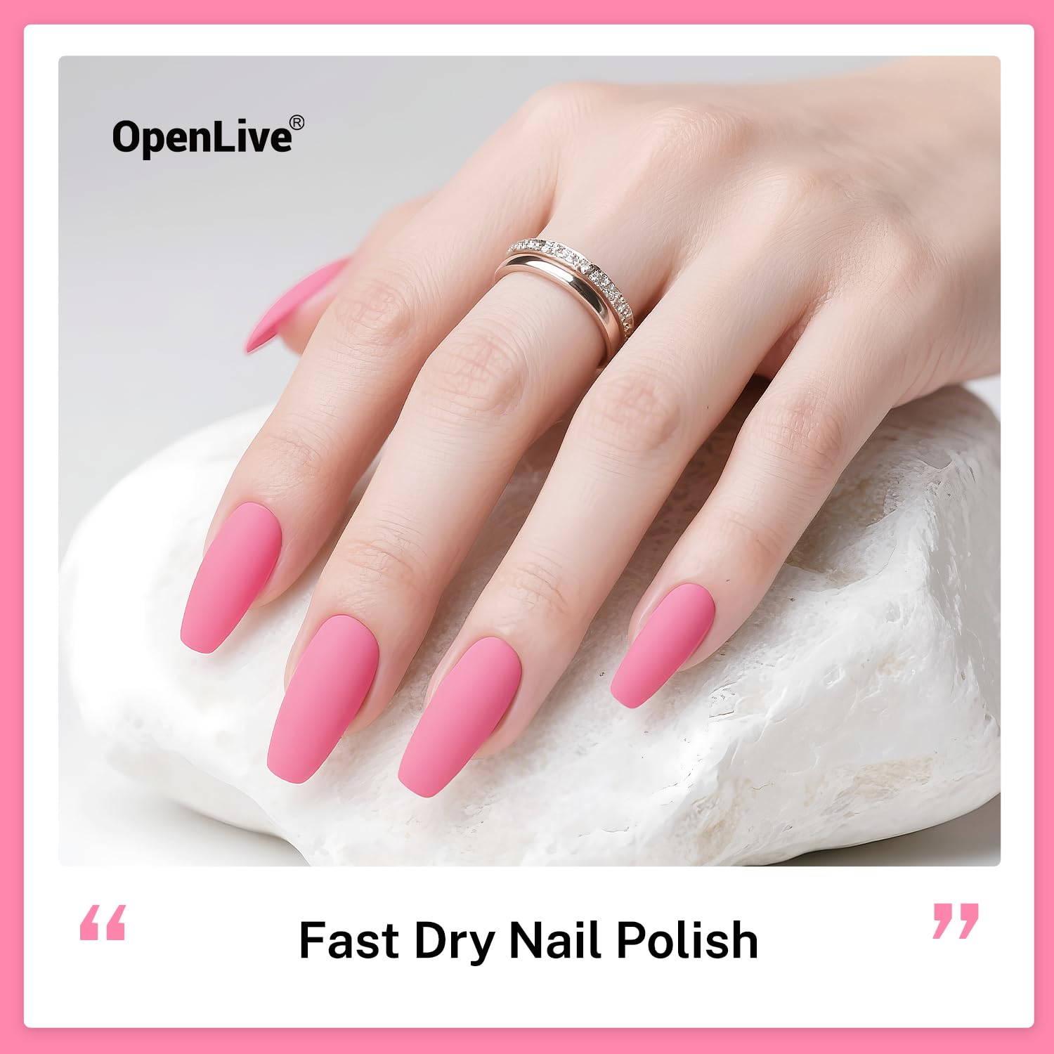 16.5ml Rose Pink Nail Polish Large Volume Quick Drying Nail Polish, Fast Drying and Long Lasting Color Nail Art DIY Home Manicure Gift for Women-BrightBean Baby