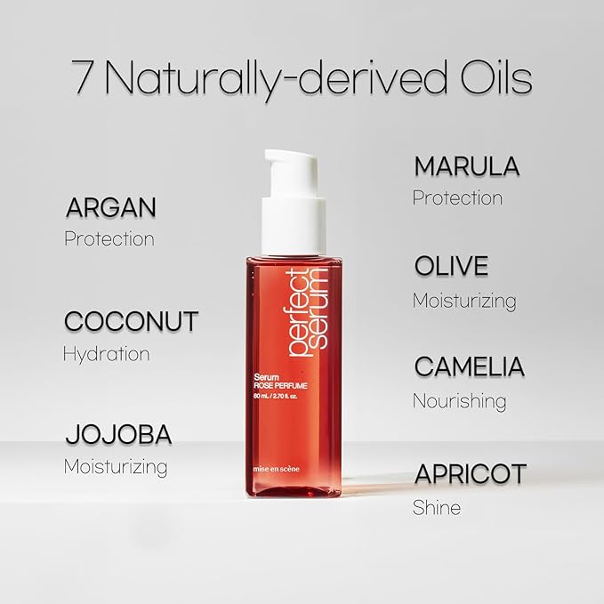Mise En Scene Perfect Rose Perfume Serum - Korean Hair Essence with Rose Scent, Argan Oil for Damaged Hair Care, 2.70 fl. Oz-BrightBean Baby