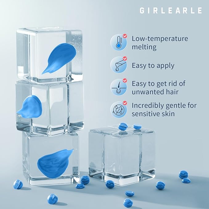 Hard Wax Beads, 1lb Wax Beans for Hair Removal, Hard Wax for Women Sensitive Skin at Home, Wax Refill Perfect for Brazilian Bikini, Eyebrow, Legs, Facial and Full Body with Chamomile Formula-BrightBean Baby