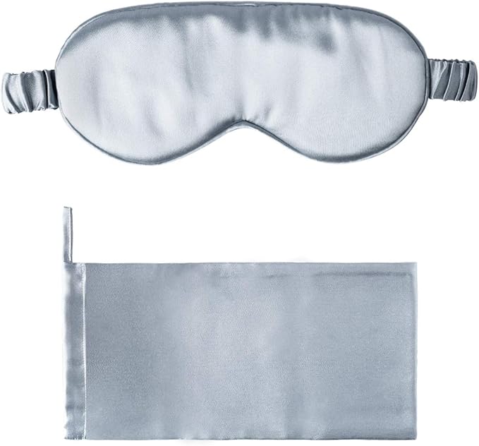 Silk Sleep Mask Light Blocking Luxury 19mm Silk Eye Mask 100% Mulberry Eye Cover Blindfold Ultra Soft Light and Comfy Anti Aging Skin Care with Travel Bag Gift Package-BrightBean Baby