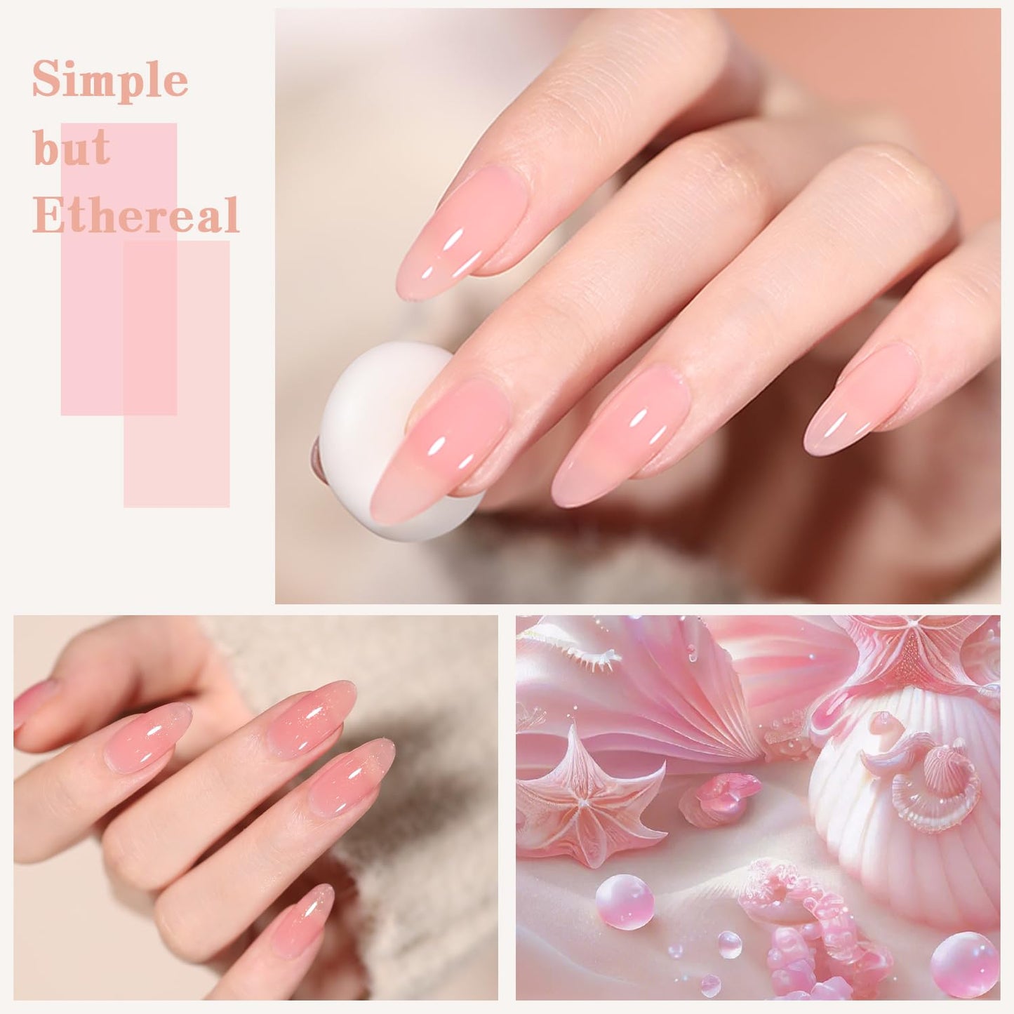 Jelly Pink Gel Nail Polish Set of 10 Colors Nude Gel Polish Kit UV LED Soak Off Nail Polish Gel Home DIY Manicure Nail Art Salon Varnish-BrightBean Baby