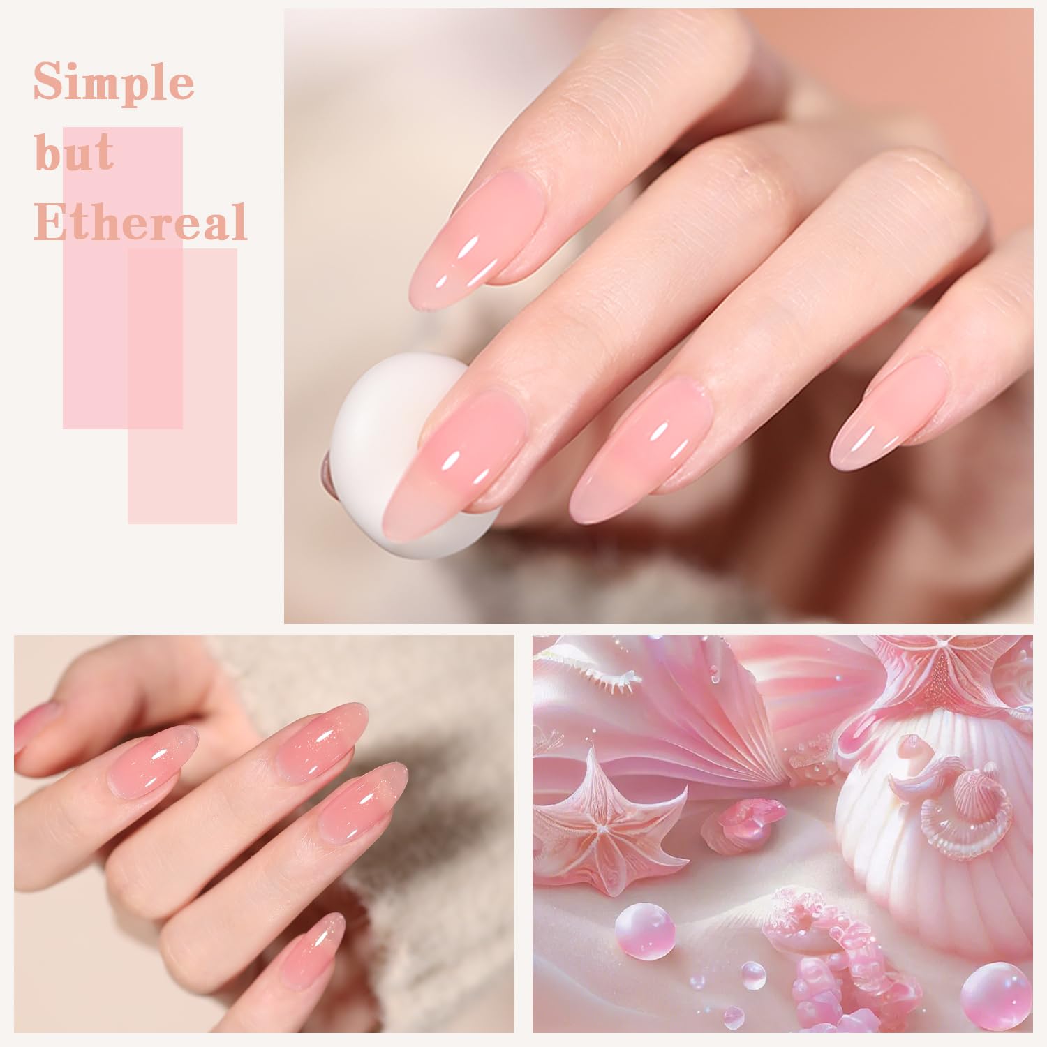 Jelly Pink Gel Nail Polish Set of 10 Colors Nude Gel Polish Kit UV LED Soak Off Nail Polish Gel Home DIY Manicure Nail Art Salon Varnish-BrightBean Baby