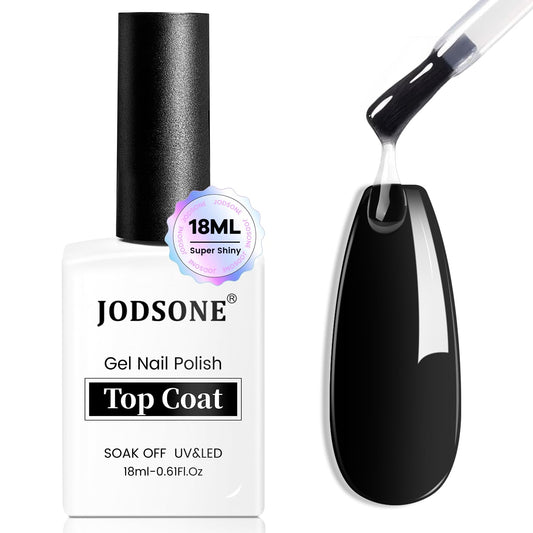 JODSONE 18ml Top Coat Gel Polish No Wipe High Gloss Shine Finish Long Lasting Gel Nail Polish Professional Manicure for Home DIY and Nail Salon-BrightBean Baby