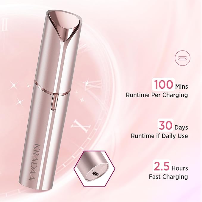Facial Hair Removal for Women - Painless Facial Hair Remover - Electric Hair Removal Device for Face Lips Peach Fuzz with Light (Rose Gold)-BrightBean Baby