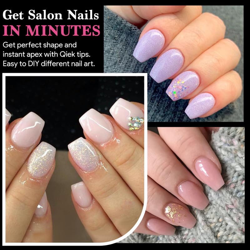 Extra Short Coffin False Nail Tips, 15 Sizes 510 PCS Clear Soft Press On Fake Nail Pre-shaped Half Matte Full Cover Gel Nail Tips Extensions Thick Long Lasting for DIY Beginners & Salon Manicure-BrightBean Baby