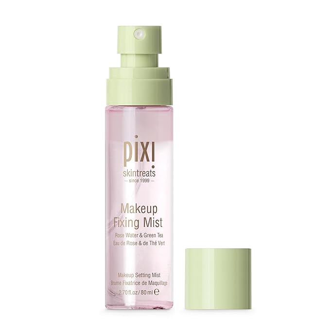 Pixi Beauty Makeup Fixing Mist 80ml, All Over Setting Spray For Longer Wearing Makeup, Rose Water and Green Tea Infused, 2.7 Fl Oz-BrightBean Baby