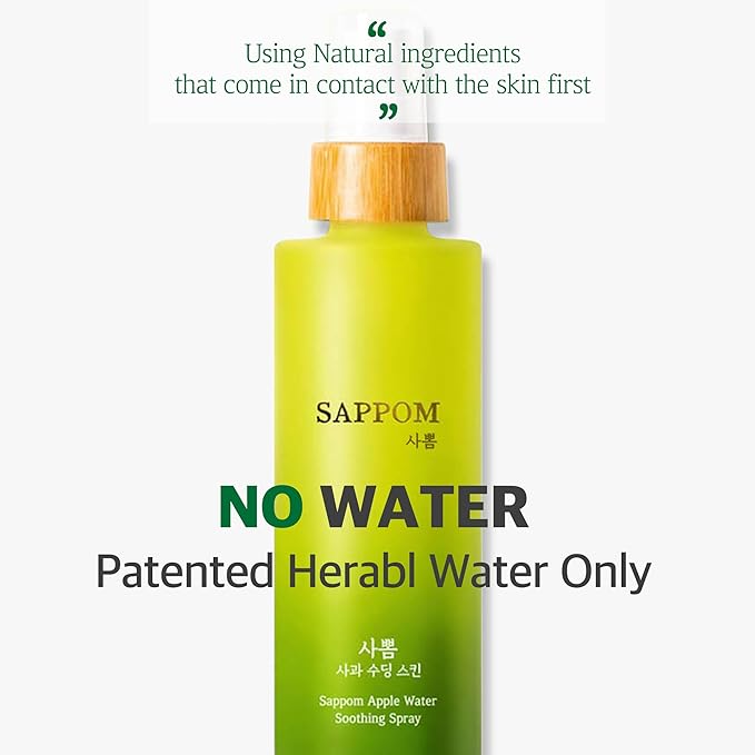 Green Apple, SAPPOM Apple Water Soothing Spray Mist, for All Skin Types, After Shave, Refresh and Hydrating Toner, Natural Herbal Care-BrightBean Baby