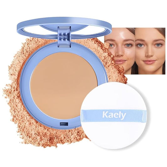 evpct Kaely Oil Control Pressed Face Powder, Get Smooth Flawless Fine Lines and Lightweight Finishing Foundation, Control Shine Long Lasting Waterproof Face Setting Powder Cosmetic, 11 Radiant Honey-BrightBean Baby