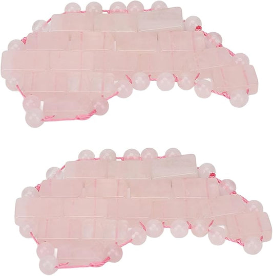 2Pcs Jade Eye Mask, Jadestone Eye Patch, Rose Quartz Anti Aging Eye Pad Sleep Eye Pad to Eliminate Wrinkles, Puffiness & Irritation (Reusable)-BrightBean Baby