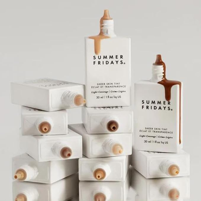 Summer Fridays Sheer Skin Tint - Tinted Moisturizer with Hyaluronic Acid - Helps Diminish Uneven Skin Tone - Sheer to Light Coverage - Shade 2.5 - Light with Cool Peach Undertones (1 Fl Oz)-BrightBean Baby